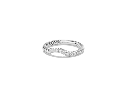 Rhodium Plated CZ Studded Twisted Womens Ring